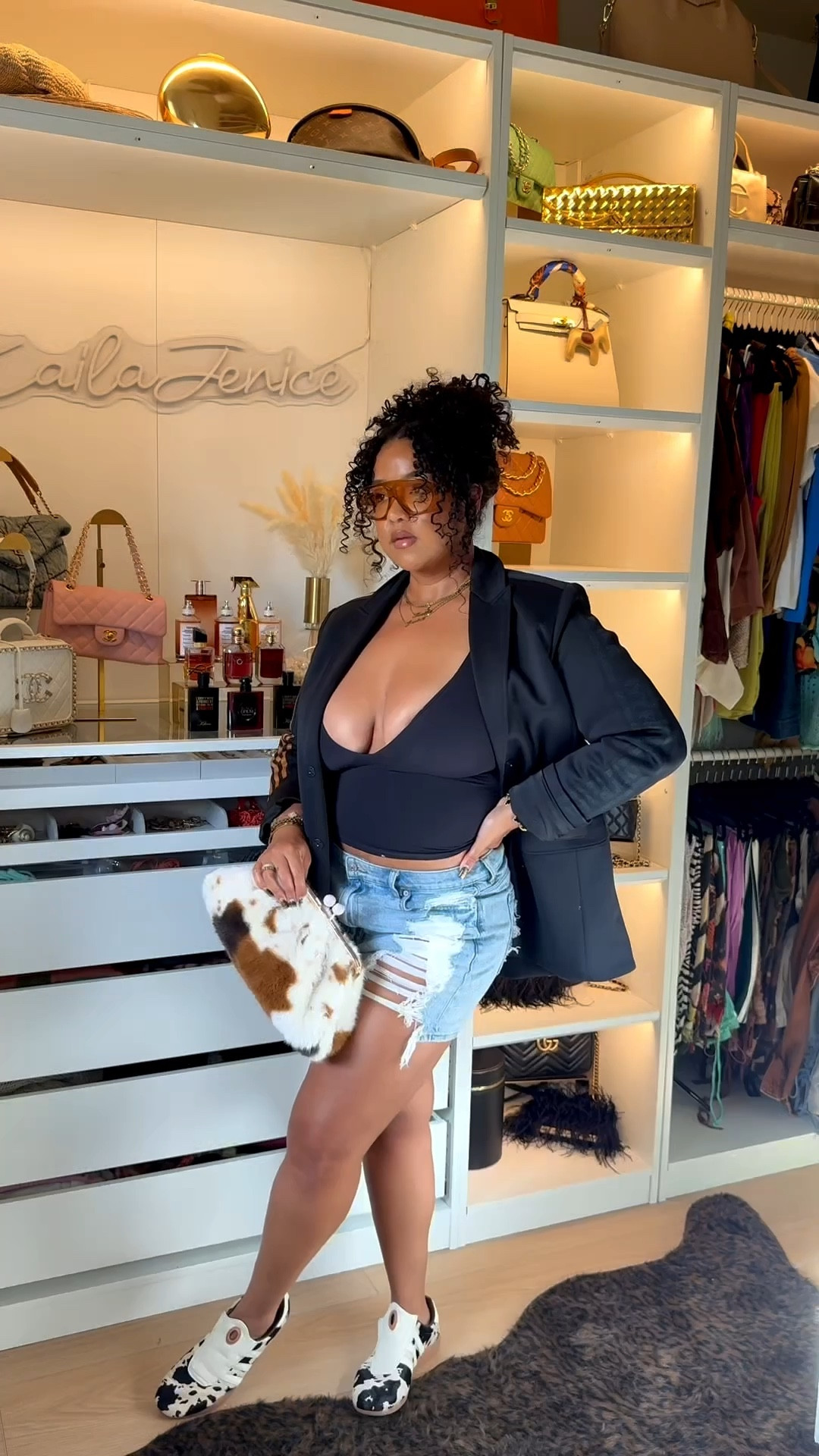 Blazer & Shorts transitional spring outfit idea. Been obsessed with animal print 🤎

#LTKMidsize #LTKootd