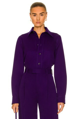 Bottega Veneta Grain De Poudre Shirt in Purple | FWRD 