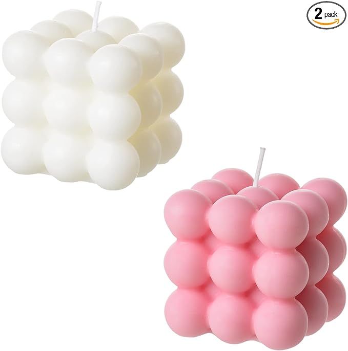 Bubble Candle - Cube Soy Wax Candles, Home Decor Candle, Scented Candle Set 2 Pieces, Home Use an... | Amazon (US)