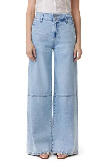 Habitual High Waist Wide Leg Trouser Jeans in Vapor at Nordstrom Rack, Size 6 | Nordstrom Rack