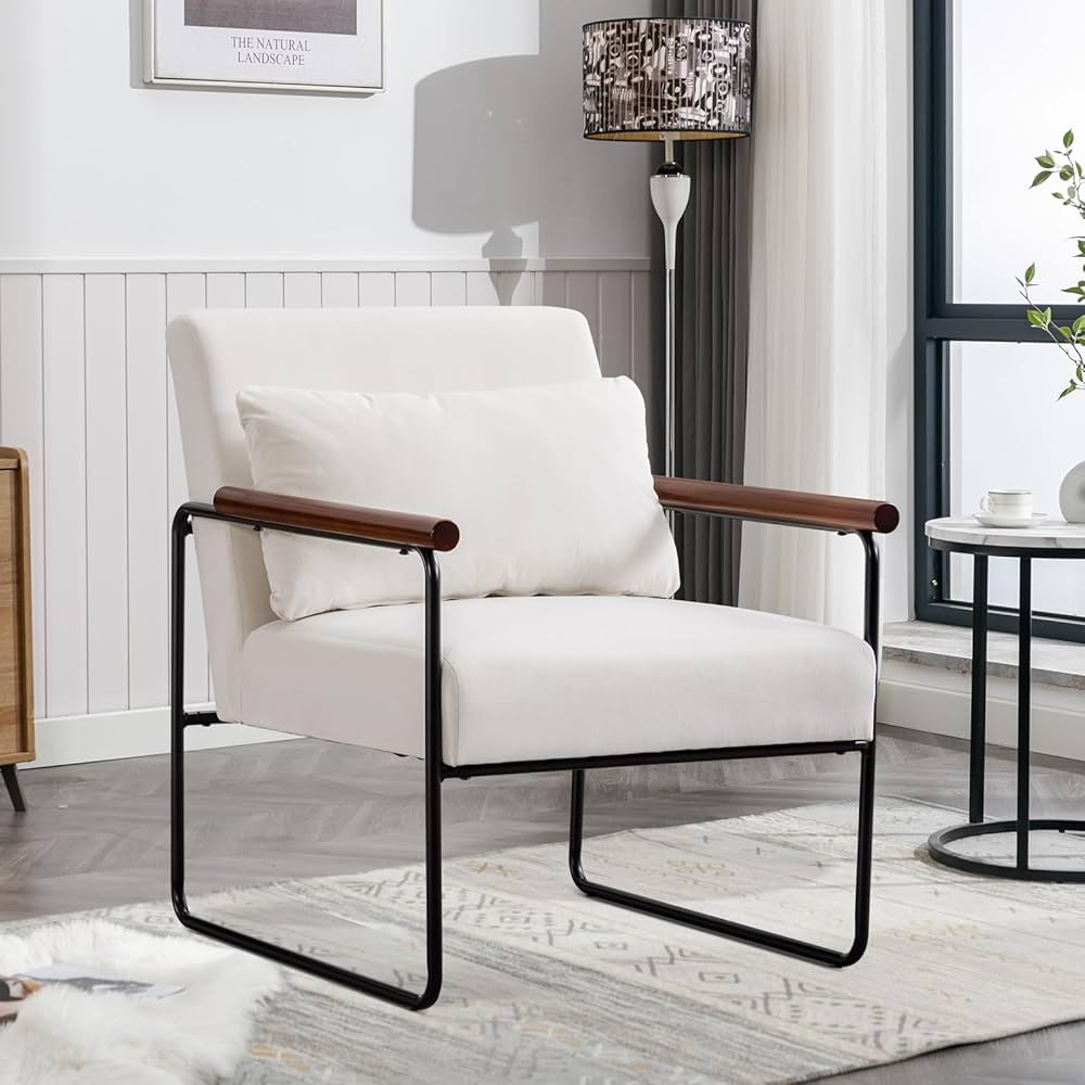 Bonzy Home Mid Century Modern Sling Accent Chair, Upholstered Faux Suede Lounge Armchairs with St... | Amazon (US)