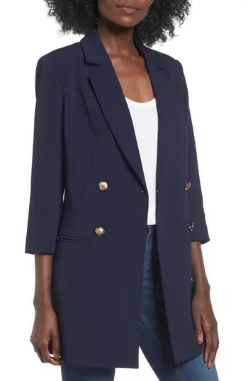 Women's Mural Longline Double Breasted Blazer, Size X-Small - Blue | Nordstrom
