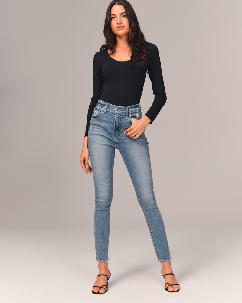 Women's High Rise Super Skinny Ankle Jean | Women's Bottoms | Abercrombie.com | Abercrombie &amp; Fitch (US)
