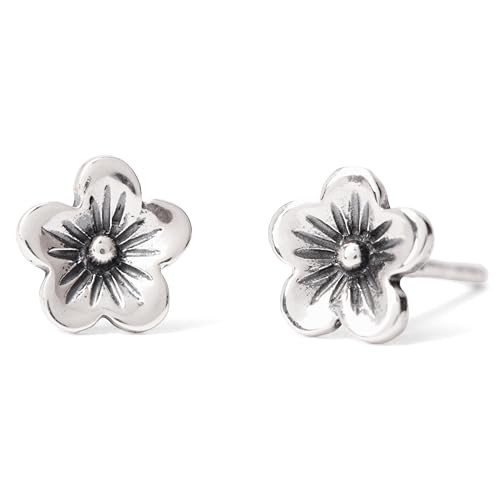 Cherry Blossom Post Earrings – Recycled 925 Sterling Silver Studs, Delicate Nature-Inspired Floral Jewelry for Women, by Nina Designs. | Amazon (US)