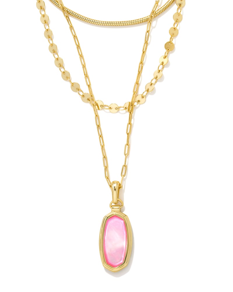 Framed Dani Convertible Gold Triple Strand Necklace in Peony Mother-of-Pearl | Kendra Scott