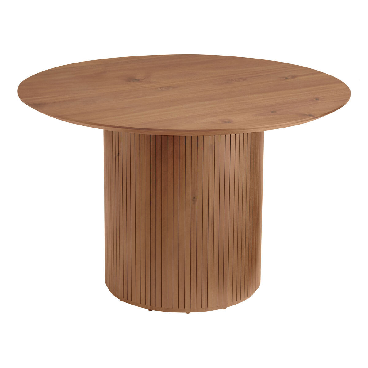 Russo Round Fluted Wood Pedestal Dining Table in Warmchestnut by World Market | World Market