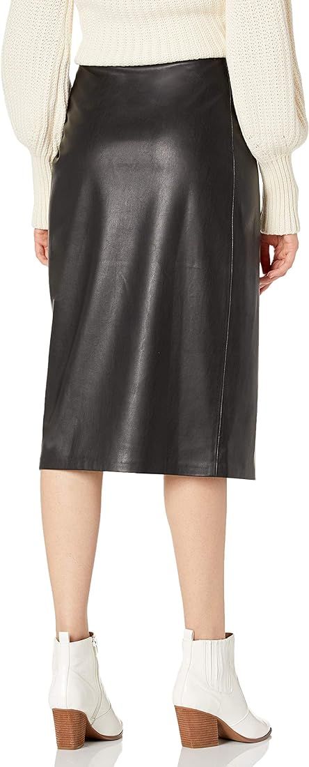 The Drop Women's Manon Vegan Leather Wrap Front Midi Skirt | Amazon (US)