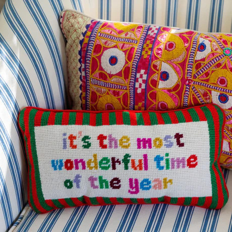 Furbish Studio - Most Wonderful Time of the Year Needlepoint Pillow | Furbish Studio