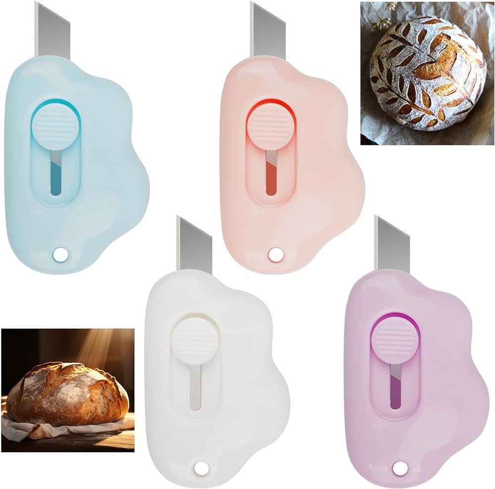 4 Pack Bread Lame Dough Scoring Tool Bread Dough Cutter with Push-pull Handle Sourdough Starter B... | Amazon (US)