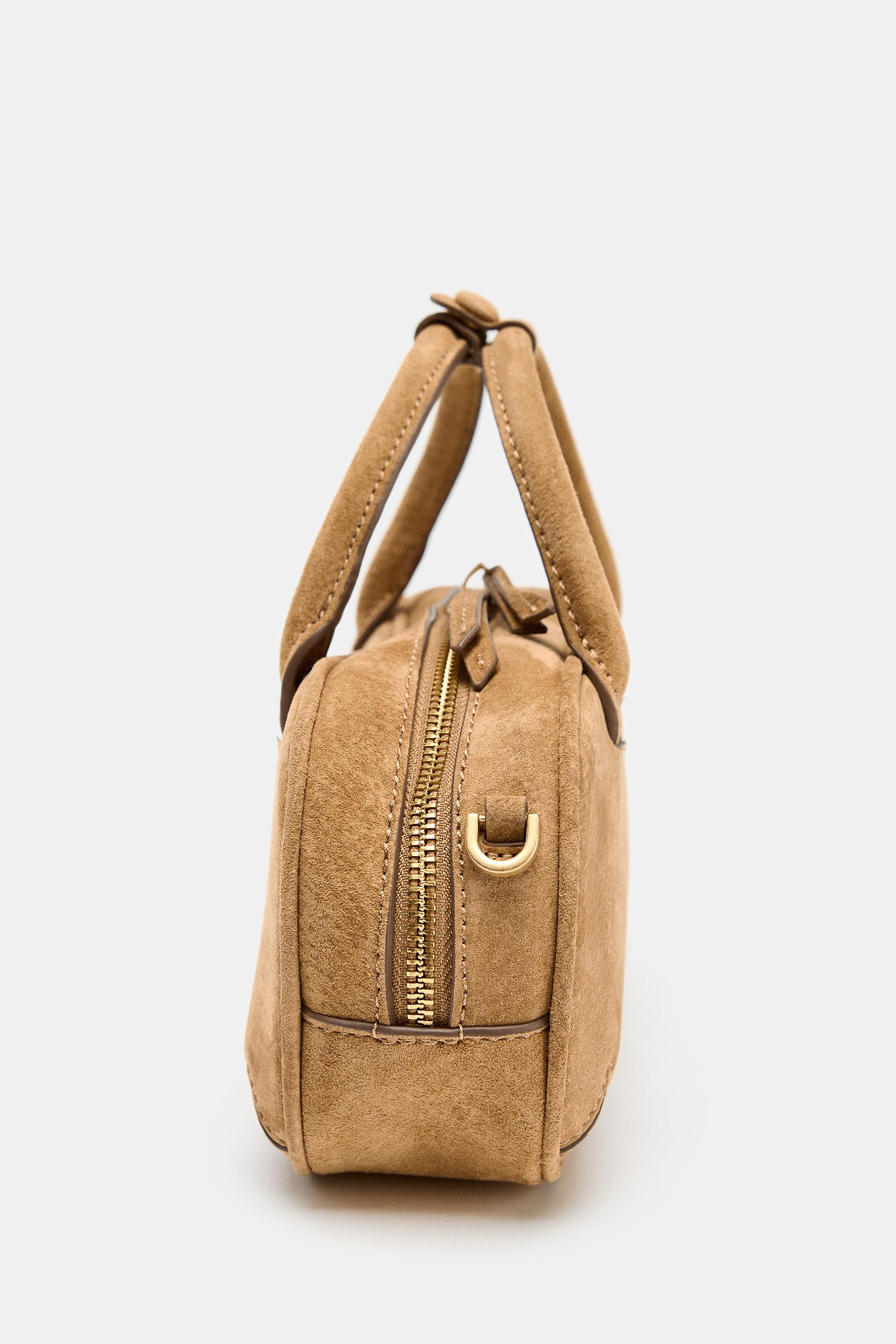 SPLIT SUEDE MINI BOWLING BAG | Zara UK