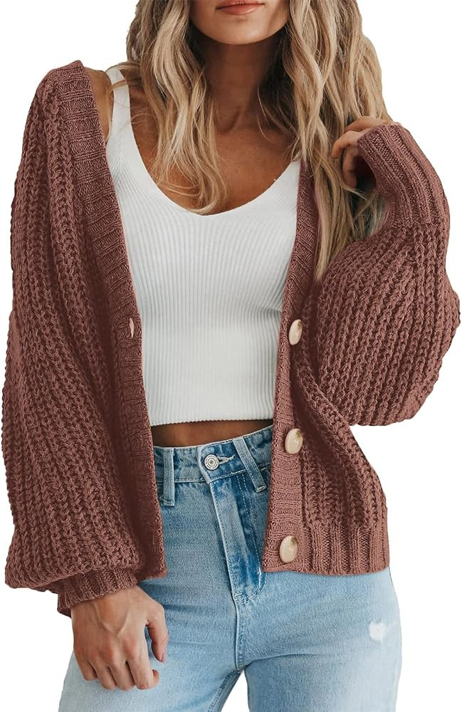PRETTYGARDEN Women's Chunky Knit Open Front Cardigan Sweaters Fall Outfits | Amazon (US)