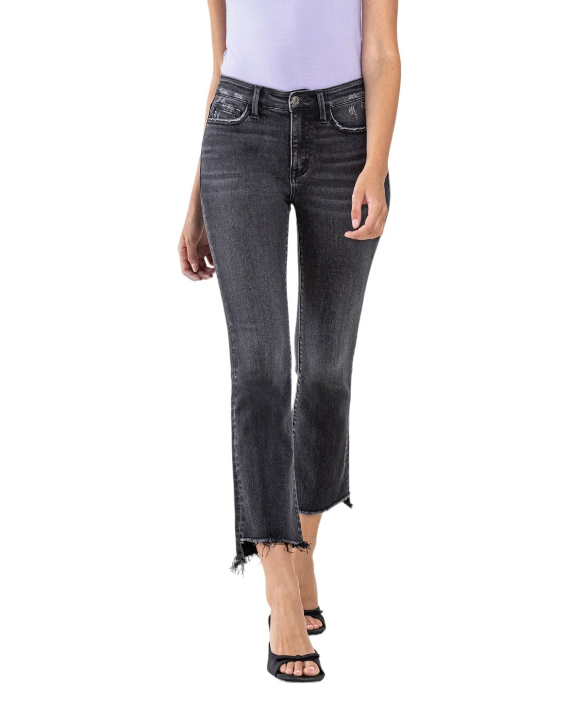 Vervet Women's High Rise Cropped Flare Jeans - Righteousness black | Macy's