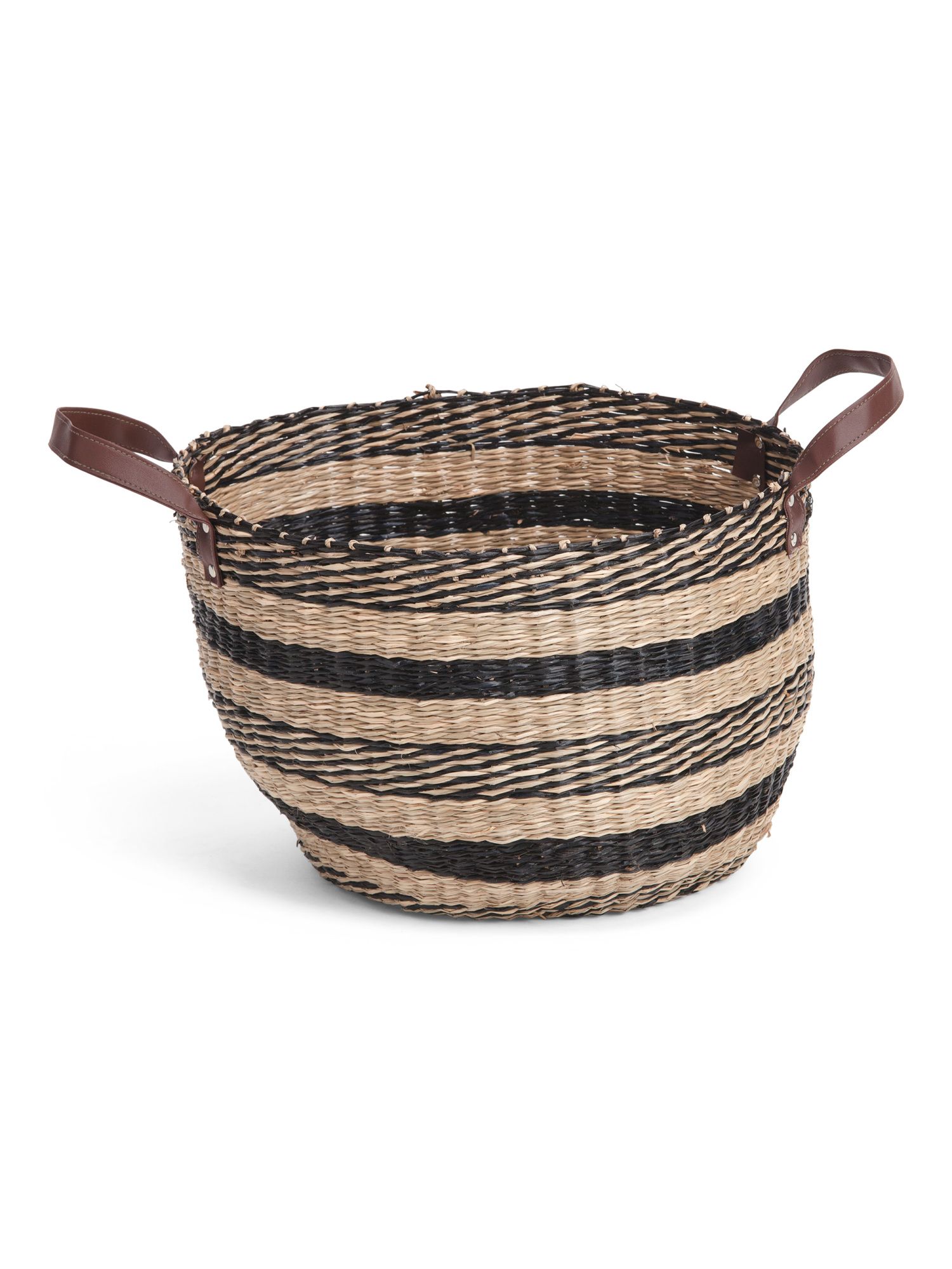 Medium Natural Seagrass Round Basket | TJ Maxx
