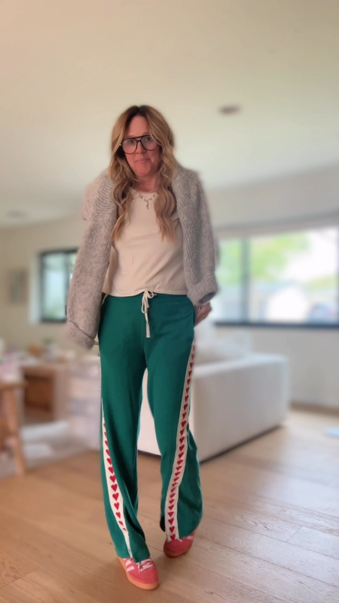 Yo. Let's run errands but still look cute. Sundry heart pants, chunky knit sweater and the perfect white tee, literally. And don't forget the adidas spezial.

#LTKFindsUnder100 #LTKStyleTip #LTKFamily