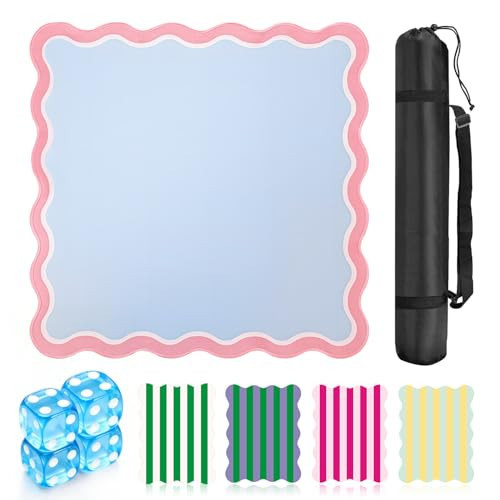 ZWFCGMMBC 22 in Mini Mahjong Mat for Travel – Portable Mahjong Game Mat with 4 Pcs Mahjong Tile Shufflers, Non-Slip Rubber Backing, Foldable Surface & Carry Bag(Blue) | Amazon (US)