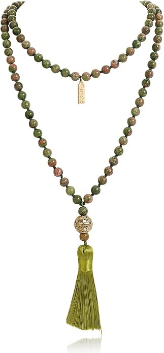 Long Bohemian Hand Knotted Stone Beaded Tassel Necklace for Women Statement Jewelry Gift​ | Amazon (US)