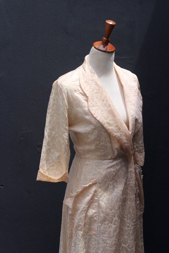 Vintage 1940's Dressing Gown 1950's Peach Robe  Pink Old Hollywood 40's Boudoir 40's Glamour 1940... | Etsy (US)