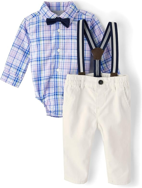 The Children's Place baby-boys And Newborn Button Down Shirt and Pants, 2 Piece Outfit | Amazon (US)