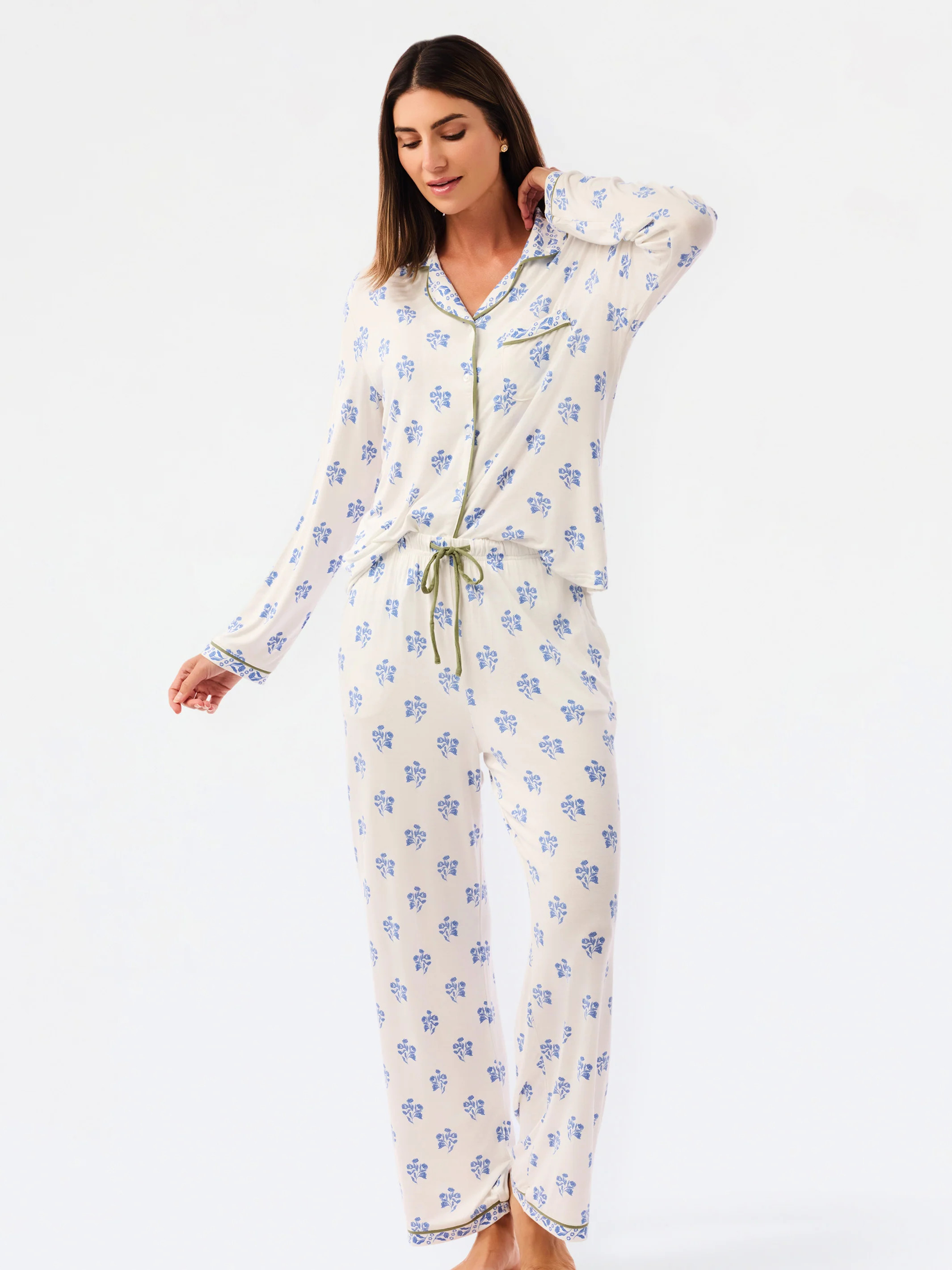 Women's Charlotte Pants Set | Moonlit Grace Blue | Mary Square