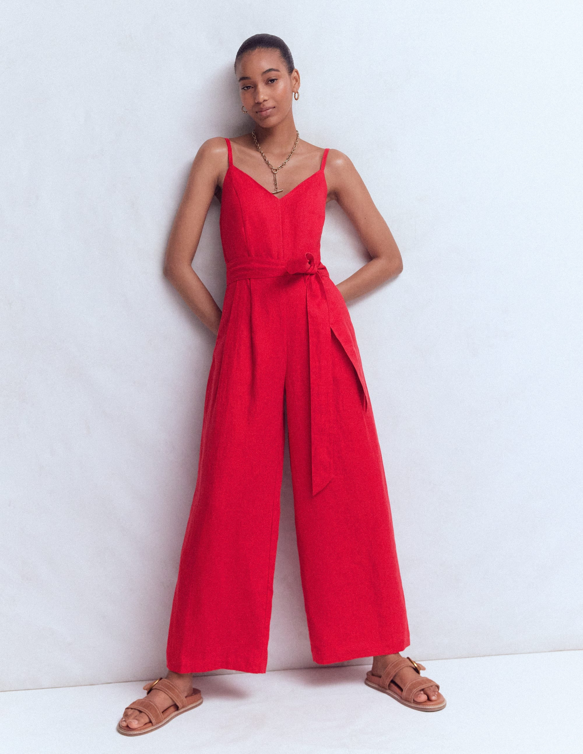 Strappy Linen Jumpsuit-Salsa | Boden UK