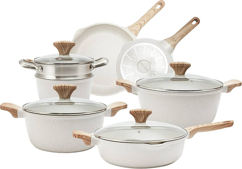 Country Kitchen Nonstick Induction Cookware Sets - 11 Piece Nonstick Cast Aluminum Pots and Pans ... | Amazon (CA)