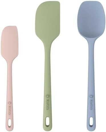 3 Pieces Silicone Spatula Set, Food Grade Rubber Spatula, Upgrade Strong Handle with Ergonomic Gr... | Amazon (US)