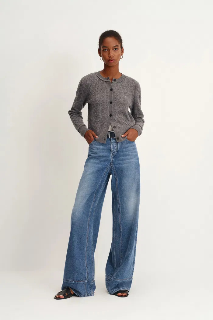 Glaire Zip Fly Straight Wide Leg Jeans in Lyocell Denim - Updated Fit | Fabrique