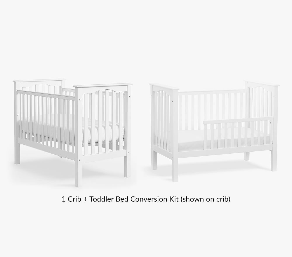 Kendall Crib & Toddler Bed Conversion Kit Set, Simply White, In-Home Delivery | Pottery Barn Kids