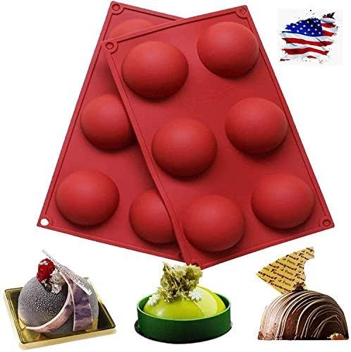 Large 6-Cavity Semi Sphere Silicone Mold, Baking Mold for Making Hot Chocolate Bomb, Cake, Jelly, Do | Amazon (US)