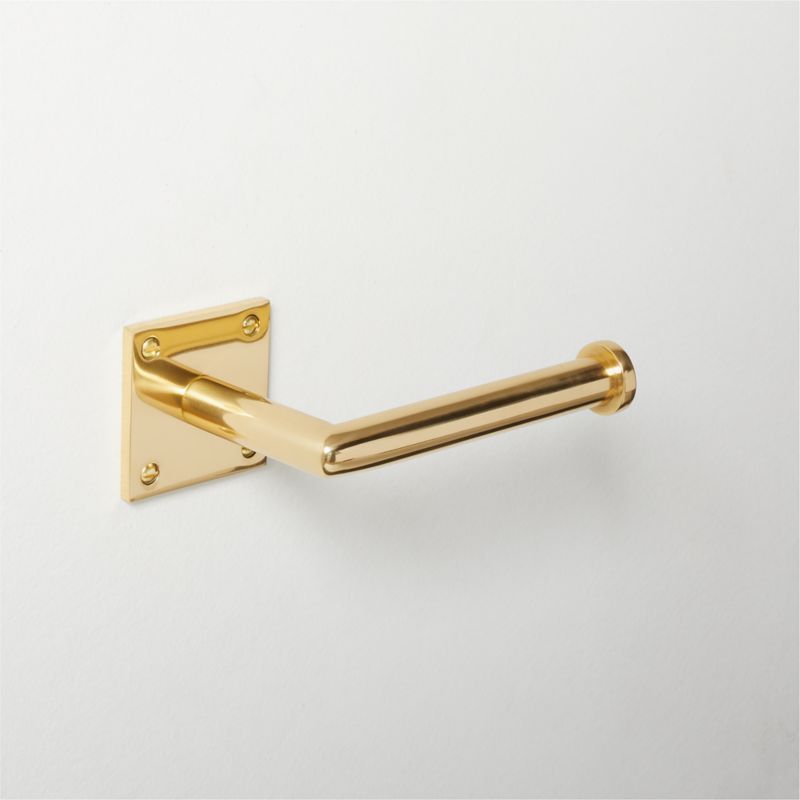 Slotted Screw Polished Brass Wall Mount Toilet Paper Holder | CB2 | CB2