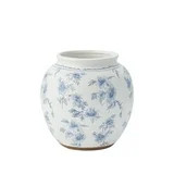 My Texas House 8" Blue Floral Round Ceramic Vase | Walmart (US)