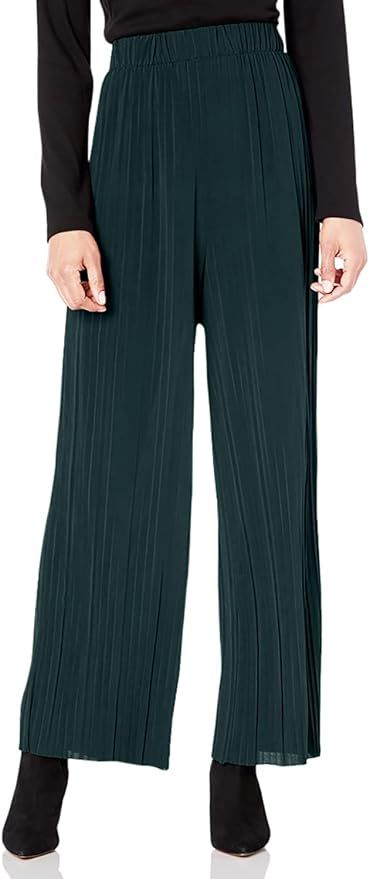 Made By Johnny Women's Pleated Wide Leg Palazzo Pants with Drawstring | Amazon (US)