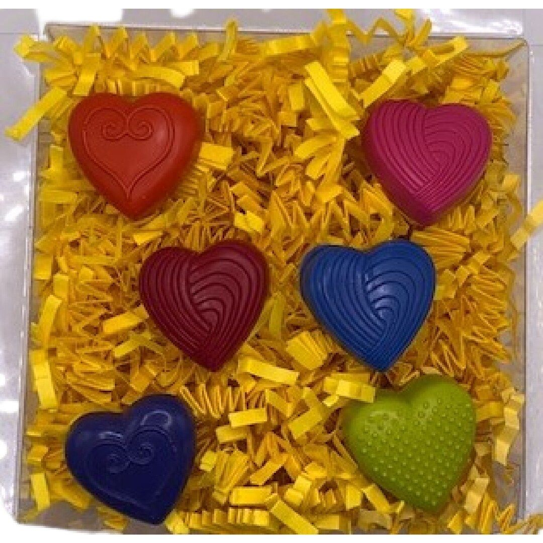 Heart Crayons 5 Count Assorted Colors Sized for Little Hands Unique Gift, Colorful Party Favors, ... | Etsy (US)