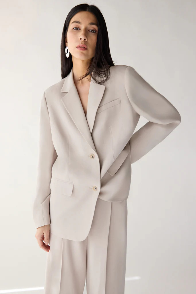 RELAXED FIT TENCEL BLAZER | OAK + FORT