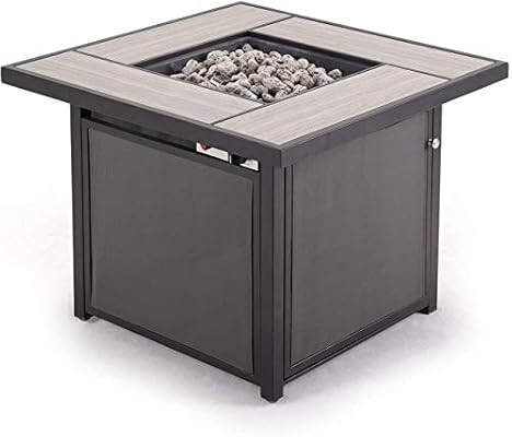 Grand patio Outdoor 32 Inch Propane Gas Fire Pit Table, Square Firetable with Textilene Base, Tex... | Amazon (US)