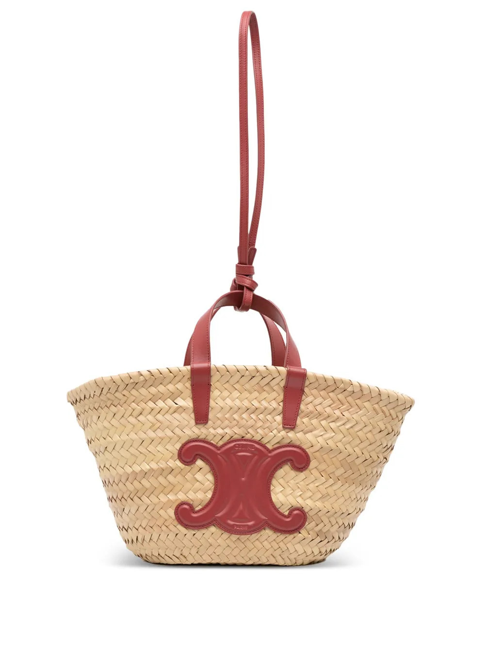 Celine Pre-Owned 2022 Small Raffia Cuir Triomphe Classic Panier Tote satchel - Brown | Farfetch Global