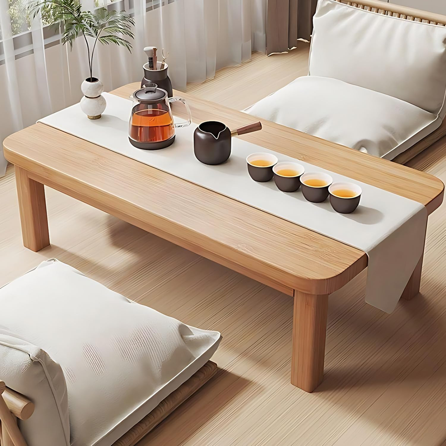 Japanese Floor Sitting Tables Low Coffee Table Bamboo Versatile Folding Design Floor Dining Table... | Amazon (US)