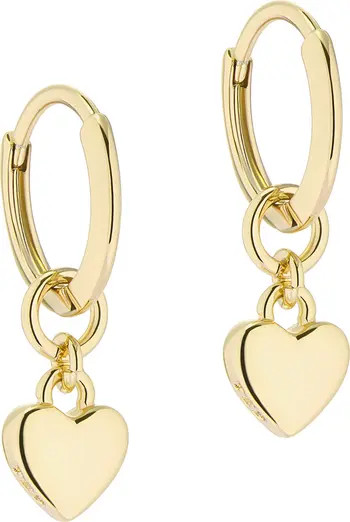 Ted Baker London Tiny Heart Huggie Drop Earrings | Nordstrom | Nordstrom