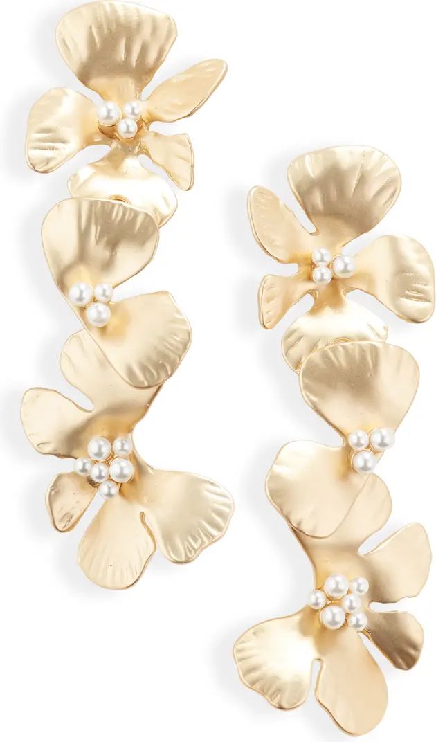 Imitation Pearl Flower Drop Earrings | Nordstrom