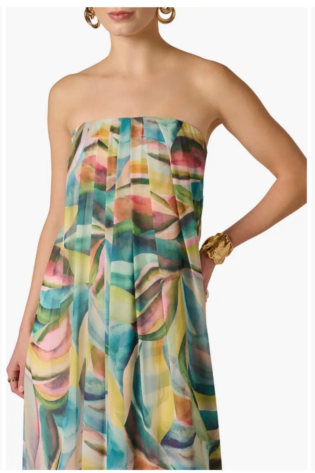 Print Strapless Chiffon Gown
Adrianna Papell

Soft pleats enhance the flowy, graceful movement of this shoulder-showing gown covered in a swirling watercolor print.

#LTKSeasonal #LTKWedding #LTKTravel