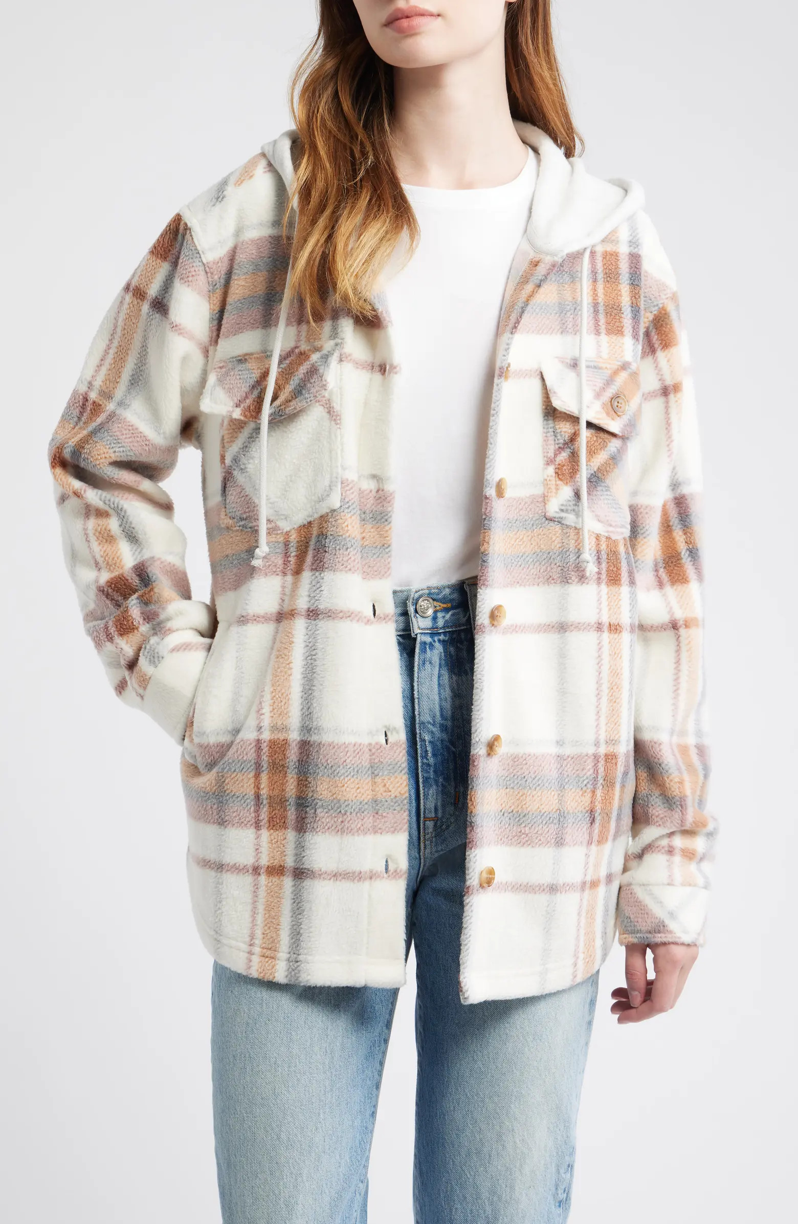 Hooded Fleece Shacket | Nordstrom