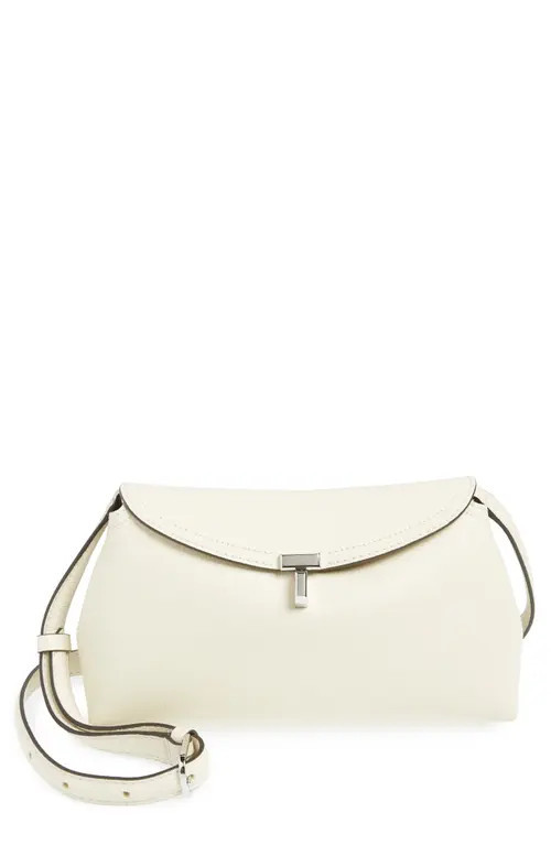 TOTEME T-Lock Leather Clutch in Milk at Nordstrom | Nordstrom