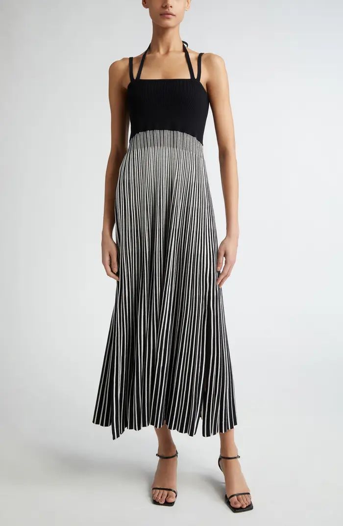 Maria McManus Crema Stripe Double Strap Halter Sweater Dress | Nordstrom | Nordstrom