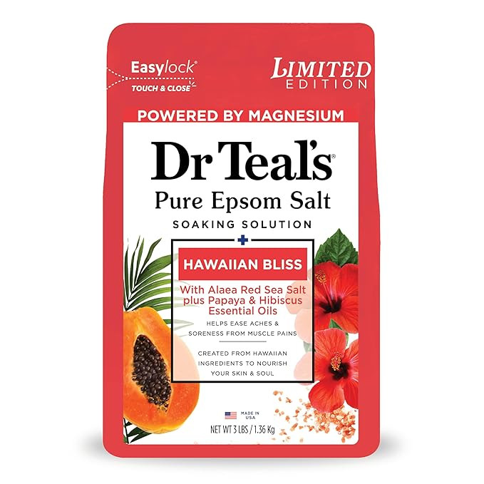 Dr Teal's Epsom Salt Magnesium Soak, Limited Edition Hawaiian Bliss, 3lbs | Amazon (US)