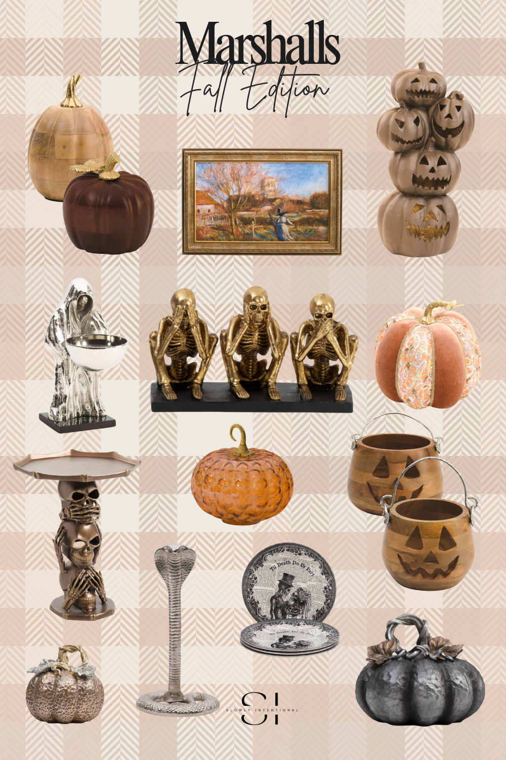Marshall’s Fall Edition is here and it’s packed with cozy autumn vibes and a touch of spooky chic. From metallic pumpkins and textured gourds to vintage-inspired art and statement Halloween decor, these pieces will have your home feeling festive without sacrificing style. Perfect for mixing into your fall mantel, entryway, or tabletop displays. 

 #LTKHome #LTKautumn