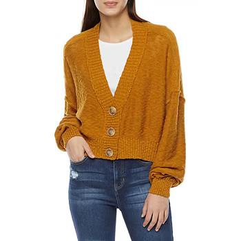 Arizona Womens V Neck Long Sleeve Cardigan Juniors | JCPenney
