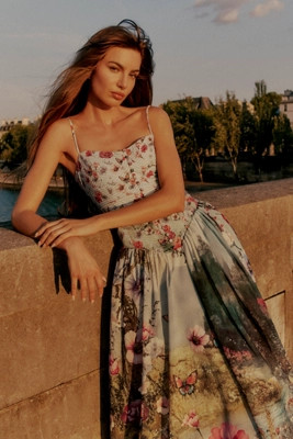 The Muse Basque-Waist Midi Dress | Anthropologie (US)