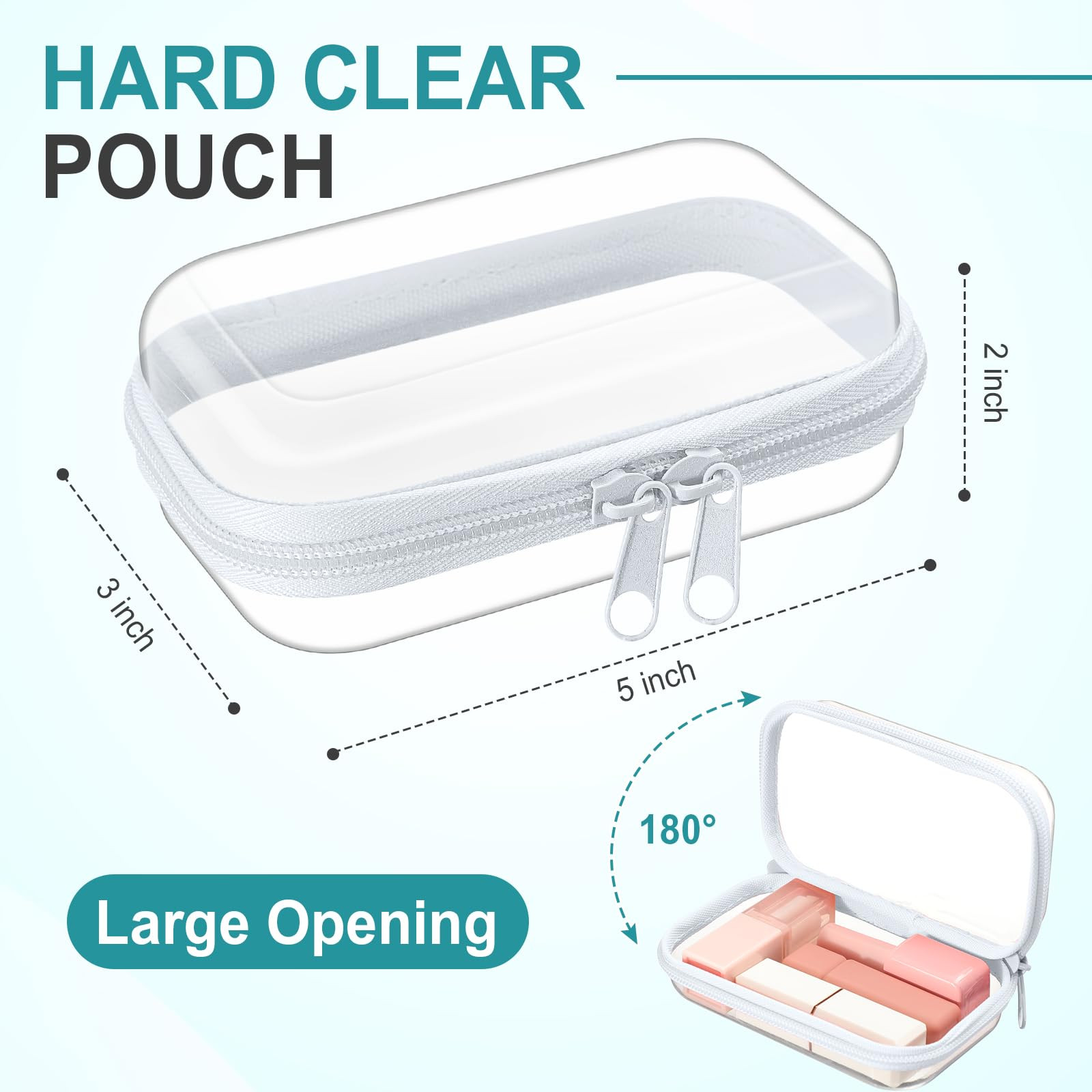 Sanwuta 10 Pcs Hard Zipper Case Clear Hard Pouches Plastic Zipper Pencil Box Toy Storage Bins Por... | Amazon (US)