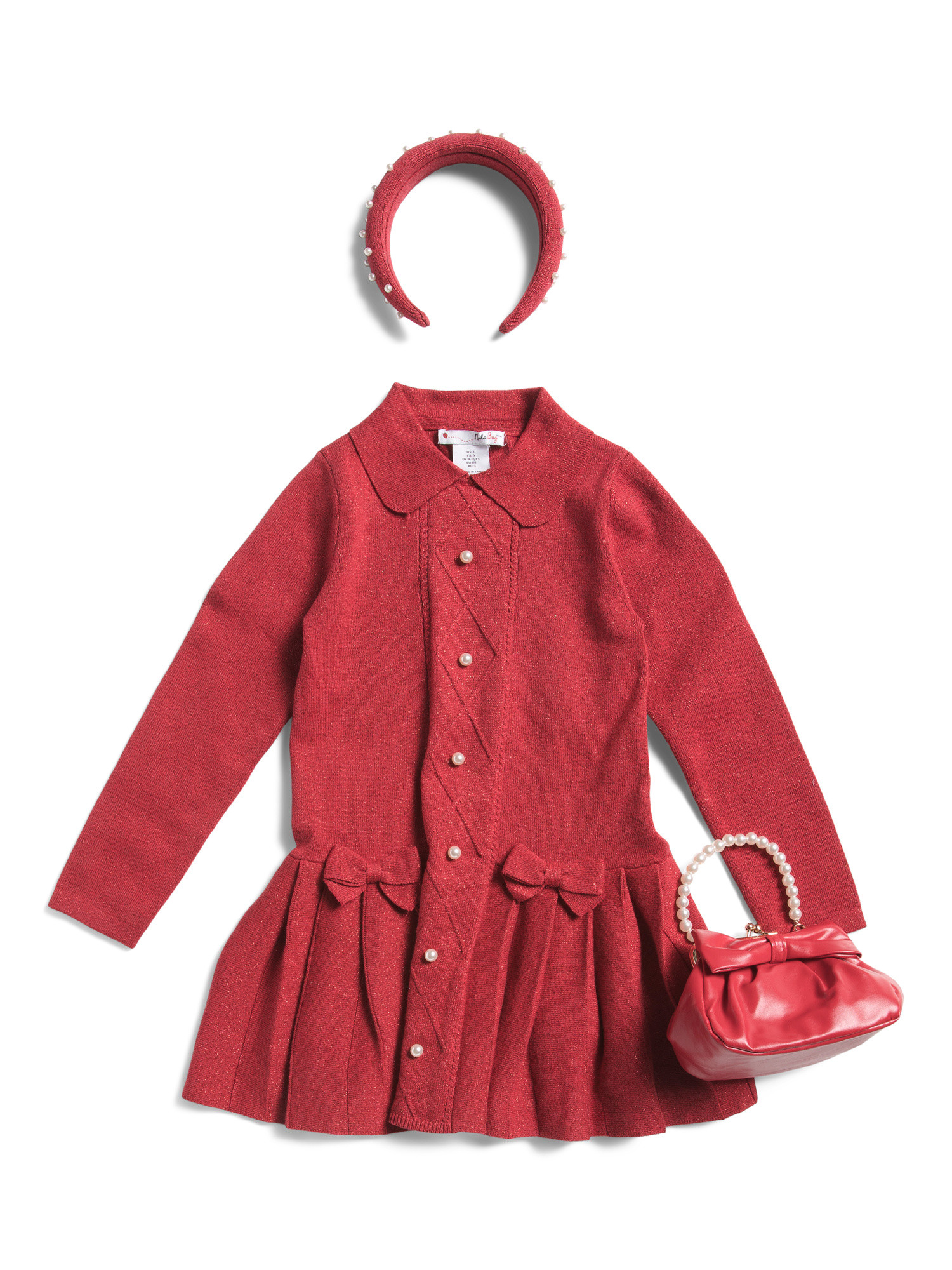 Girls Pleated Dress With Headband And Purse | Marshalls