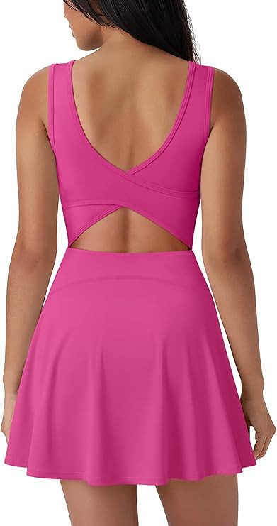 SUUKSESS Womens Tennis Dress with Built in Shorts and Bra Easy Peasy Athletic Dresses Golf Workou... | Amazon (US)